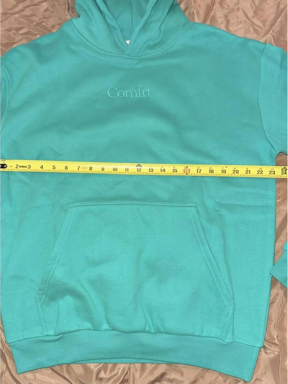 Comfrt Signature Hoodie Aqua Unisex size M New In Bag Oversized MSRP $120 - Picture 6 of 11